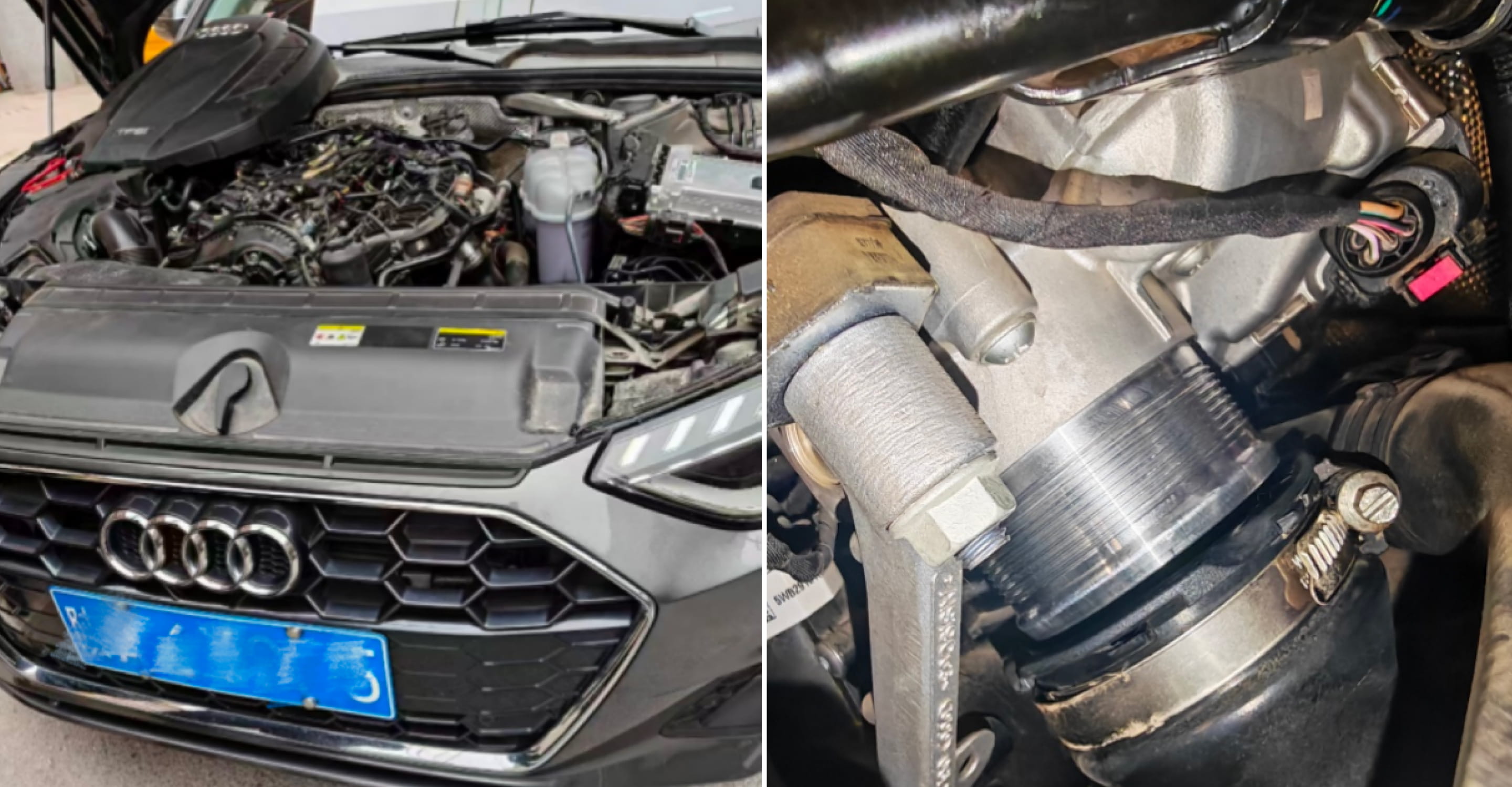 图注4：陕西新丰泰博奥店工作人员现场为西安车主检测车辆故障